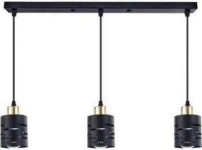 Candelabru suspendat pe cablu ELEN 3xE27/35W/230V negru/auriu