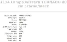 Pendul design modern Tornado negru