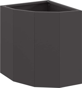 vidaXL Ghiveci de colț Negru 30 x 30 x 35 cm Oțel