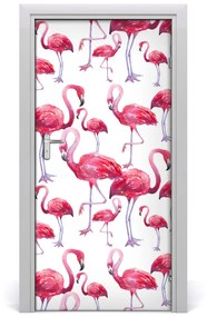 Autocolante pentru usi perete Flamingos