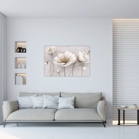 Tablou cu florile albe (90x60 cm)