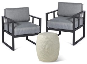 Set mobilier de grădină gri din aluminiu pentru 2 persoane – Bonami Essentials