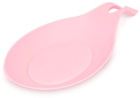 Suport roz, siliconic, anti-picurare pentru lingura de gatit - 20 x 10 x 2 cm