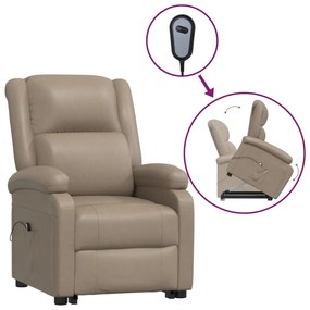 3110870 vidaXL Fotoliu cu ridicare pe verticală, cappuccino, piele ecologică
