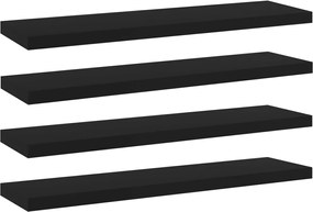 vidaXL Plăci bibliotecă, 4 buc., negru, 40 x 10 x 1,5 cm, PAL