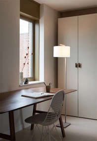 Lampa de podea Boston metal sand abajur alb