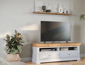 Comodă TV lemn masiv Iris, 155,2 × 47,6 × 57,7 cm