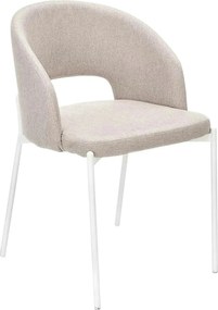 Scaun K486, bej/alb, stofa clasica/metal, 51x57x77 cm