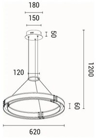 Lustră LED pe cablu LED/21W/230V 3000K 42x120 cm