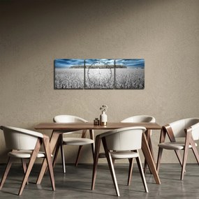 Tablou cu câmp (cu ceas) (90x30 cm)