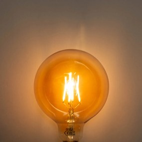 Set de 5 becuri LED E27 reglabile, aurii, G125, 4,9W, 450 lm, 2200K