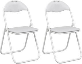 vidaXL Scaun pliant 2 pcs Alb și gri 48 x 43,5 x 81 cm