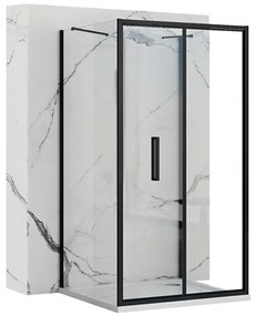 Cabina de dus de perete Rapid Fold Negru 100x80cm, Rea
