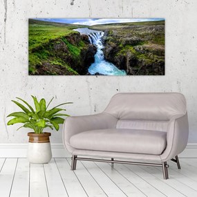 Tablou - Cascada intre stânci (120x50 cm)