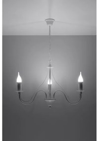 Lustră pe lanț MINERWA 3 3xE14/40W/230V alb