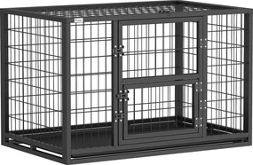 PawHut Cușcă pentru Câini Robusta, 94x60x64 cm, cu Tavă Detașabilă. | Aosom Romania