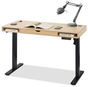 Masă PC Osto 120 (stejar alb + negru). Promo -17%. 1109814