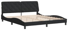 3207937 vidaXL Cadru de pat cu tăblie, negru, 180x200 cm, catifea