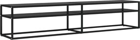 vidaXL Comodă TV, negru, 200x40x40,5 cm, sticlă securizată