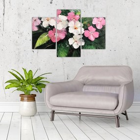 Tablou - Flori roz și albe (90x60 cm)