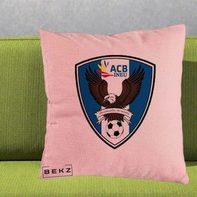 Perna Personalizata ACB Ineu Fotbal, 40x40 cm, Roz, Husa Detasabila, Perna Inclusa, BEKZ®