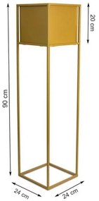 Suport pentru flori 90x24 cm, culoare aurie