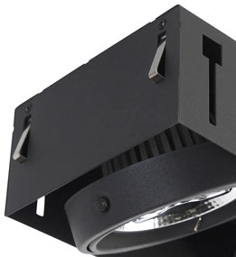 Spot integrat negru AR111 fara rama 3 lumini - Oneon