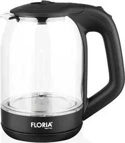 Cana fierbator din sticla FLORIA ZLN3505, Leduri iluminare apa, Putere 1500 W, Capacitate 1.8L