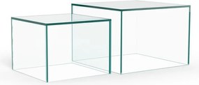Măsuțe de cafea 2 buc. din sticlă 50x50 cm Dice – Actona