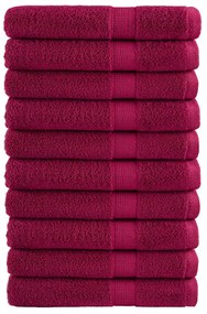 vidaXL Prosoape premium SOLUND 10buc roșu bordo 100x200cm 600gsm