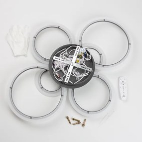 Lustră LED dimabilă aplicată Brilagi ORBITS LED/85W/230V 3000-6500K antracit + telecomandă