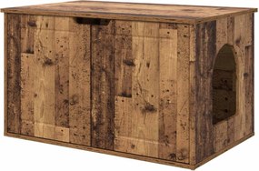 vidaXL Casa pentru pisici Lemn vechi 85 x 55 x 50,5 cm Lemn compozit