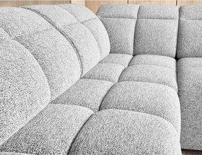 Colțar gri deschis extensibil/cu spațiu de depozitare cu tapițerie din țesătură bouclé (cu colț pe partea stângă/în formă de ”L”) Falconn – ELTAP