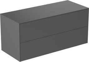 Dulap baza suspendat Ideal Standard Atelier Conca antracit mat 2 sertare cu blat 120 cm