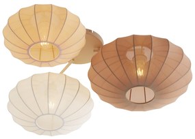 Plafonieră Japandi albă cu bej și maro cu 3 lumini - Multi Bida