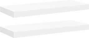 vidaXL Rafturi de perete suspendate, 2 buc., alb, 60x23,5x3,8 cm, MDF