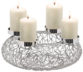 Coroană de advent, Milano Ø 34 cm, argintie - EDZARD
