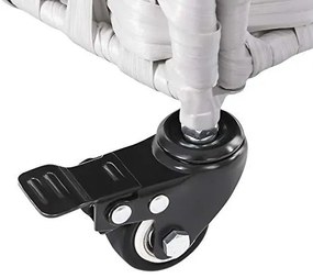 Cos de rufe cu capac si 3 compartimente, polipropilena, alb, Songmics