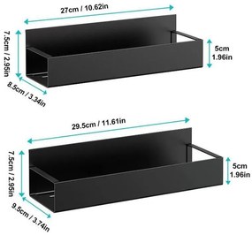 Set 2 etajere Livit Corth, metal negru
