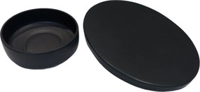 Set 48 Piese Sushi Vulcano ( 24 Platouri Sushi + 24 Boluri Vulcano) Glazura Negru Mat Carbon