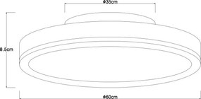 Globo 416080AD4R-CCT - Plafonieră LED dimabilă DORO 40W/230V Ø 60 cm + telecomandă