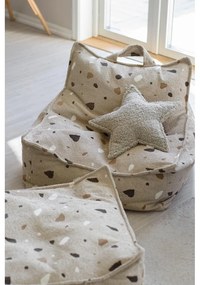 Fotoliu puf pentru copii maro deschis cu tapițerie din țesătură bouclé/cu tapițerie din chenille Terrazzo Chair – Wigiwama