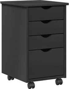 vidaXL Cabinet mobil cu roata Gri 34 x 39 x 56 cm Lemn masiv de pin