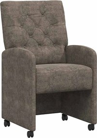 vidaXL Scaune de dining cu roți 2 pcs Gri închis 58 x 67 x 97 cm