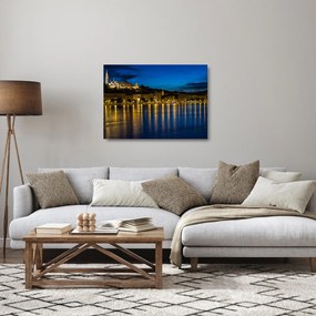 Tablou pe sticlă orașului nocturn (70x50 cm)