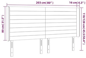 Tablie de pat cu aripioare, albastru, 203x16x118 128 cm, textil 1, Albastru, 203 x 16 x 118 128 cm