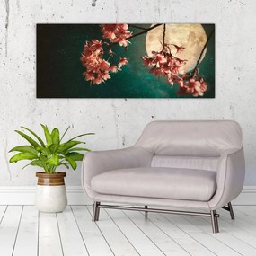 Tablou - Sakura în luna plină (120x50 cm)