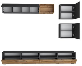 Living haaus Haga V15, Antracit/Stejar Wotan, L 240 cm
