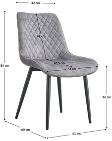 Scaun sufragerie Zaino Typ 1 J19-UF912-09B  (gri deschis + negru). 1075502
