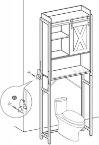 DUI1 - Dulap inalt toaleta, 64 cm - Mobilier Baie Industrial